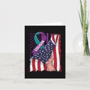 Tarjeta Usa Verde azulado Y Morado Para Mi Primo Suicidio
