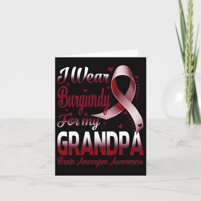 Tarjeta Usar Burgundy Por Mi Abuelo Conciencia De Aneurism (Anverso)
