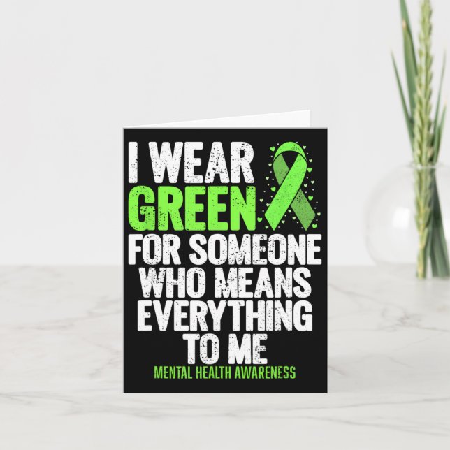 Tarjeta Usar Cinta Verde Para Combatir El Estigma De La Sa (Anverso)