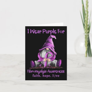 Tarjeta Usar Gnomes Púrpura Cinta Fibromialgia Conciencia