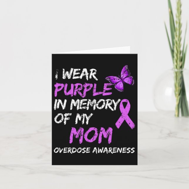 Tarjeta Usar Morado En Memoria De Mi Mamá Conciencia Sobre (Anverso)