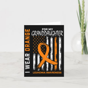 Tarjeta Usar naranja Nieta Conciencia de la leucemia Ameri
