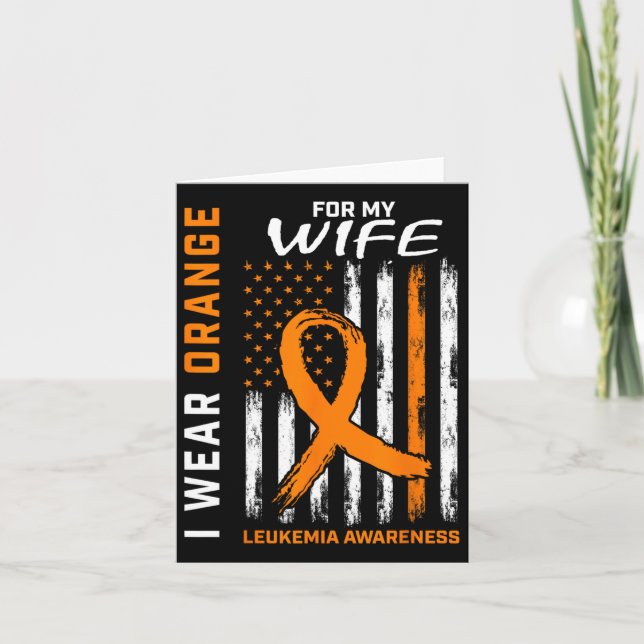 Tarjeta Usar Naranja para mi esposa Leukemia Conciencia Es (Anverso)