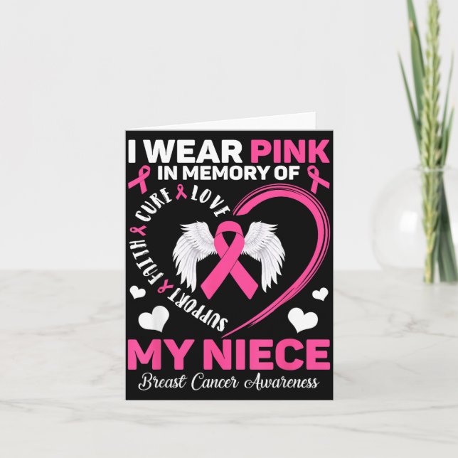 Tarjeta Usar Rosa En Memoria De La Sobrina Cáncer De Mama (Anverso)