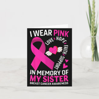 Tarjeta Usar Rosa En Memoria Del Cáncer De Mama De Hermana
