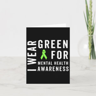 Tarjeta Usar Verde Para Concienciación Sobre Salud Mental