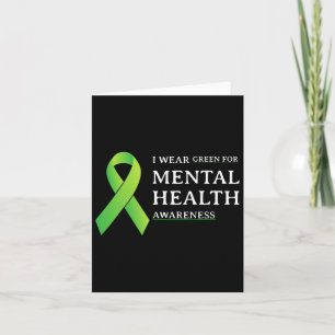 Tarjeta Usar Verde Para Concienciación Sobre Salud Mental 