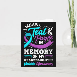 Tarjeta Usar Verde Teal Y Morado En Memoria De La Nieta