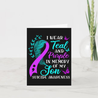 Tarjeta Usar Verde Teal y Morado En Memoria De Mi Hijo Con