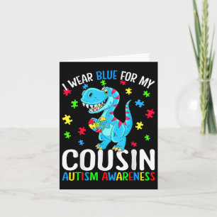 Tarjeta Usé Azul Para Mi Primo Autismo Conciencia Dinosau