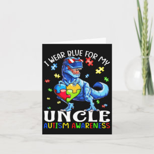 Tarjeta Usé Azul Para Mi Tío Dinosaurio De Conciencia Del