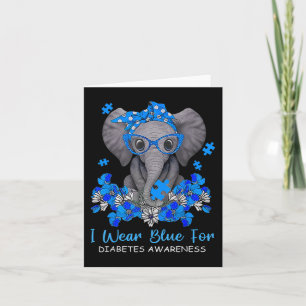 Tarjeta Uso Azul Para La Diabetes Concienciación Elefante