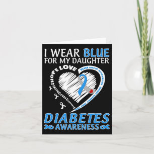 Tarjeta Uso Azul Para Mi Hija Diabetes Sensibilización