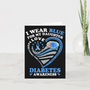 Tarjeta Uso Azul Para Mi Hija Diabetes Sensibilización