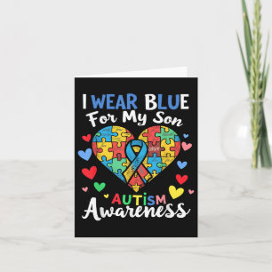 Tarjeta Uso Azul Para Mi Hijo Autismo Concienciación Hombr