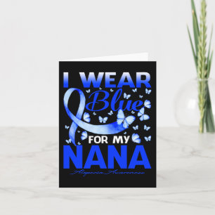 Tarjeta Uso Azul Para Mi Nana Alopecia Conciencia Butterf