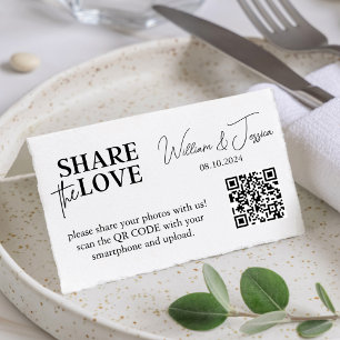 Tarjeta Uso Compartido De Foto boda Con Código QR