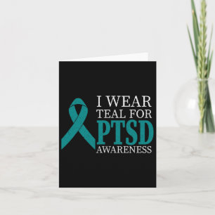 Tarjeta Uso La Cinta Verde azulada Ptsd - Mes De Concienci