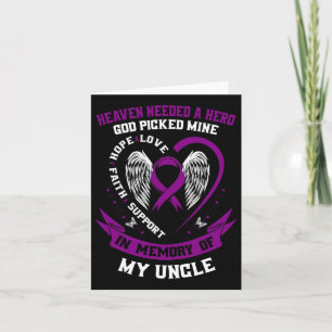 Tarjeta Uso Morado En Memoria Del Cáncer Pancreático Tío