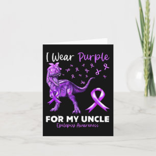 Tarjeta Uso Morado Para Mi Tío Epilepsia Awareness Dino