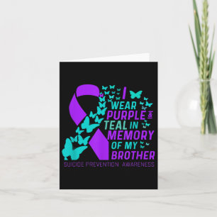 Tarjeta Uso Morado Y Verde azulado Para Mi Hermano Suicidi
