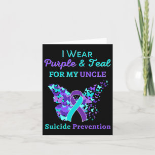 Tarjeta Uso Morado Y Verde azulado Para Mi Tío Suicidio Pr