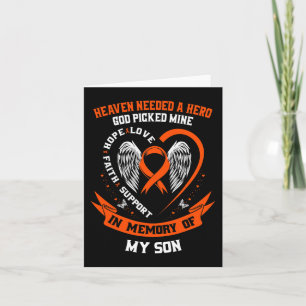 Tarjeta Uso Naranja En Memoria de mi Hijo Conciencia sobre