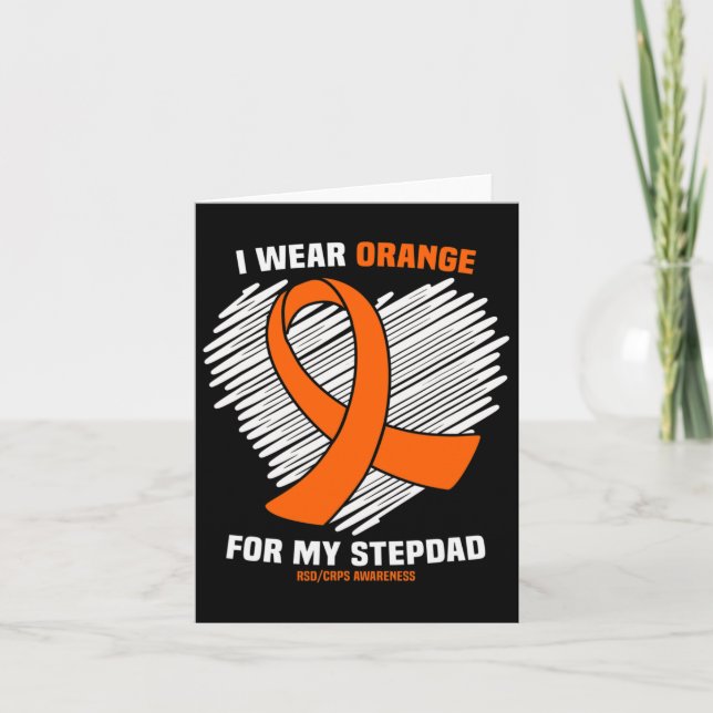 Tarjeta Uso Naranja Para La Conciencia De Mi Stepdad Rsdcr (Anverso)