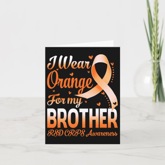 Tarjeta Uso Naranja Para Mi Hermano Rsd Crps Sensibilizaci (Anverso)