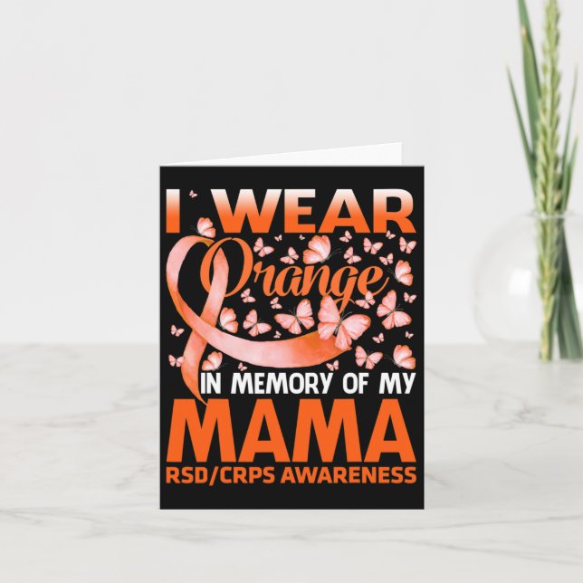 Tarjeta Uso Naranja Para Mi Mamá Rsd Crps Conciencia (Anverso)