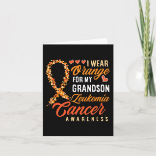 Tarjeta Uso Naranja Para Mi Nieto Leucemia Cáncer De Guerr