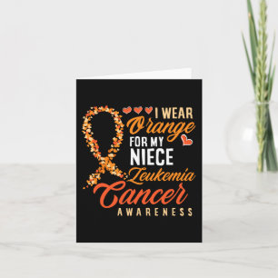 Tarjeta Uso Naranja Para Mi Niña Leucemia Cáncer Awarene