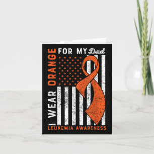 Tarjeta Uso Naranja Para Mi Papá Leucemia Sensibilización