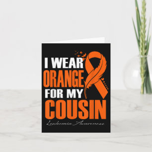Tarjeta Uso Naranja Para Mi Primo Leucemia, Temor De Conci