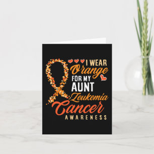 Tarjeta Uso Naranja Para Mi Tía Leucemia Cáncer Awarenes