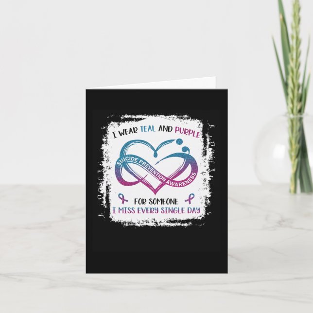 Tarjeta Uso púrpura verde azulado para alguien que extraño (Anverso)