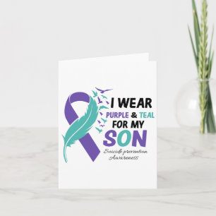 Tarjeta Uso Púrpura Verde azulado Para Prevenir El Suicidi