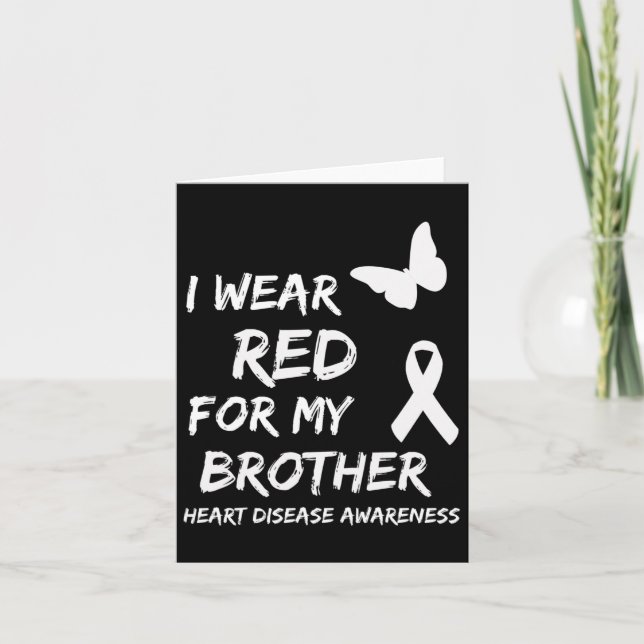 Tarjeta Uso Rojo Para Mi Hermano Cinta Enfermedad Cardíaca (Anverso)