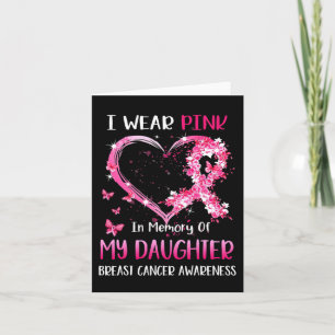Tarjeta Uso Rosa En Memoria De Mi Hija Cáncer De Mama