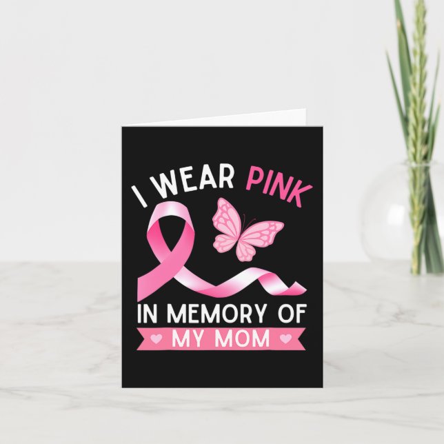 Tarjeta Uso Rosa En Memoria De Mi Mamá Conciencia Del Cánc (Anverso)