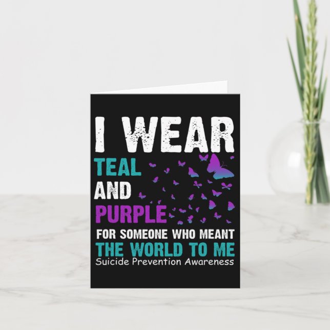 Tarjeta Uso Verde azulado Y Morado Para Alguien Que Signif (Anverso)