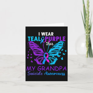Tarjeta Uso Verde azulado Y Morado Para Mi Abuelo Suicidio