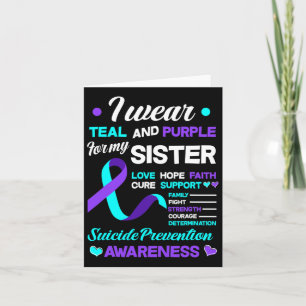 Tarjeta Uso Verde azulado Y Morado Para Mi Hermana Suicida