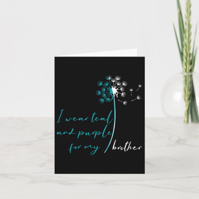 Tarjeta Uso Verde azulado Y Morado Para Mi Hermano Suicidi (Anverso)