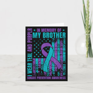 Tarjeta Uso Verde azulado Y Morado Para Mi Hermano Suicidi
