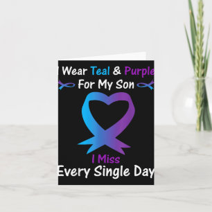 Tarjeta Uso Verde azulado Y Morado Para Mi Hijo, Extraño T