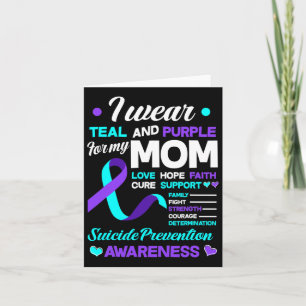 Tarjeta Uso Verde azulado Y Morado Para Mi Mamá Suicidio P