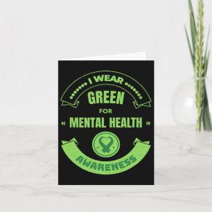 Tarjeta Uso Verde Para Concienciación Mes De Salud Mental