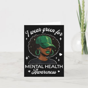 Tarjeta Uso Verde Para Concienciar Sobre Salud Mental Afro