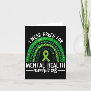 Tarjeta Uso Verde Para La Conciencia De La Salud Mental Ci
